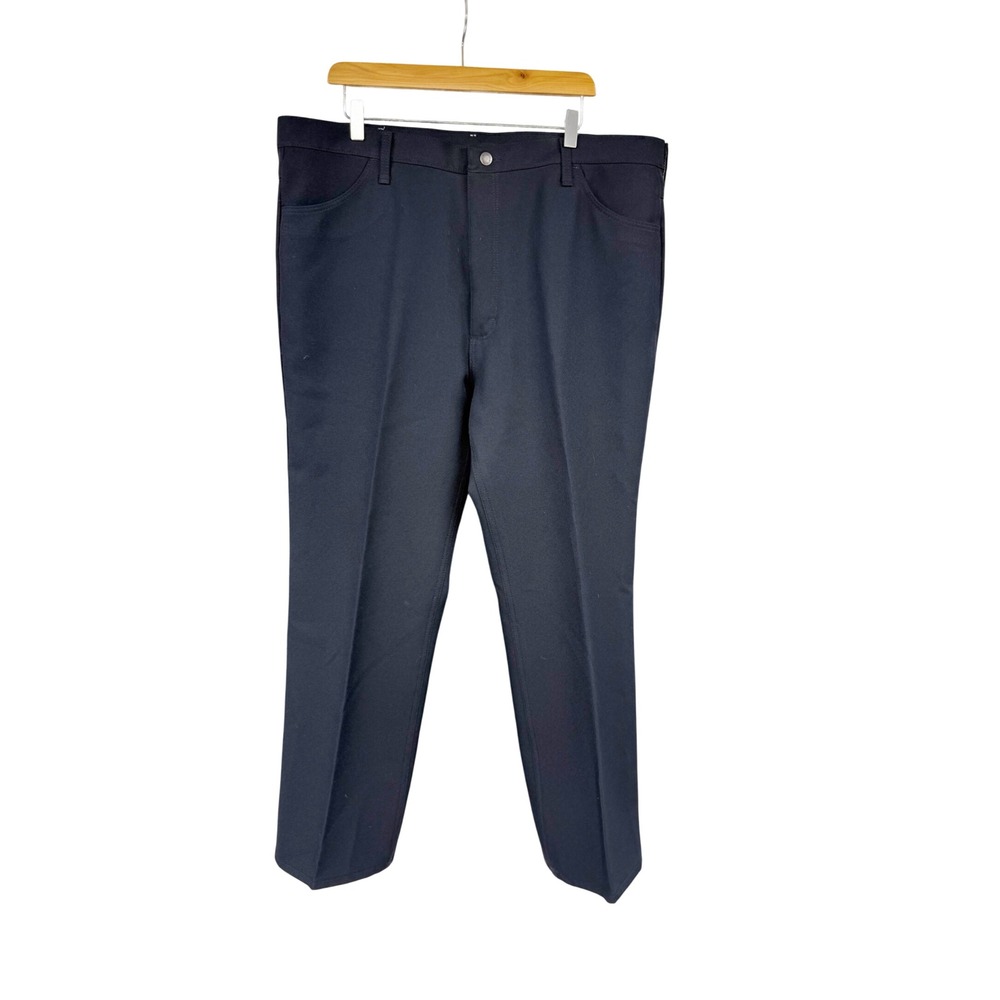 Wrangler Wrancher‎ Navy Blue Dress Jeans Mens 42x30 Polyester Twill 82NV